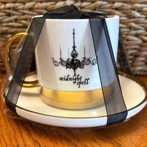 Elegance Gold and White Teacup and Saucer Set